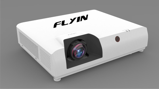 Flyin E7 4K Laser Short Throw Projektor 3840x2160 3LCD 7500 ANSI cyfrowy zoom do edukacji biznesowej na zewnątrz US Plug