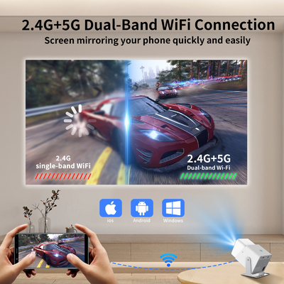 FY360 4K HD Smart LCD Projector High Brightness Home Theater Laser z Androidem 11.0 BT5.2 Wbudowany dźwięk stereo i US Plug