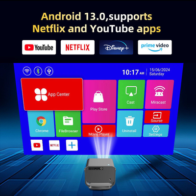 FLYIN P20 Pro 4K 350Lms 1080P Full HD Projektor Auto Focus Obiektyw Lampa LCD Android 13 Airplay Przenośny Home Theater