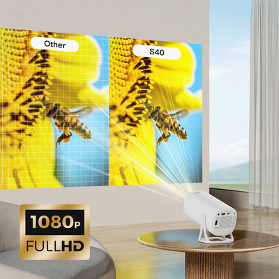 Flyin S40 Kino domowe Full HD 1080P 4K Projektor Gry Projektor 120 ANSI Lumens Telewizor domowy