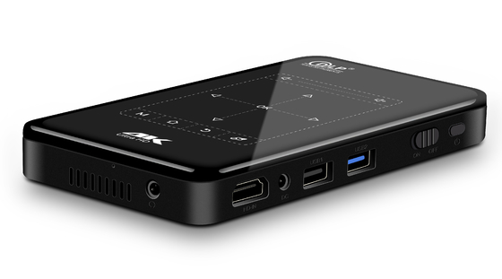Czarny przenośny mini projektor 4K Pyłoszczelny wodoodporny projektor DLP z mapowaniem Android
