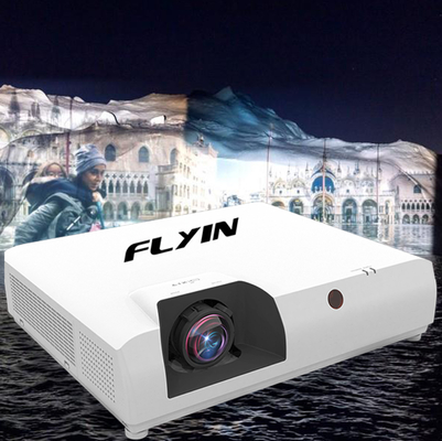 Flyin E7 4K Laser Short Throw Projektor 3840x2160 3LCD 7500 ANSI cyfrowy zoom do edukacji biznesowej na zewnątrz US Plug