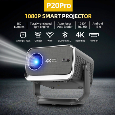 FLYIN P20 Pro 4K 350Lms 1080P Full HD Projektor Auto Focus Obiektyw Lampa LCD Android 13 Airplay Przenośny Home Theater
