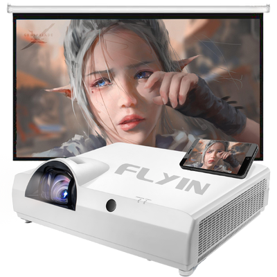 Flyin-C90SW+ 4200 Lumens WXGA 3LCD Laser Short Throw Projektor Wbudowany w Androida 5000000:1 Kontrast dla edukacji Biznes