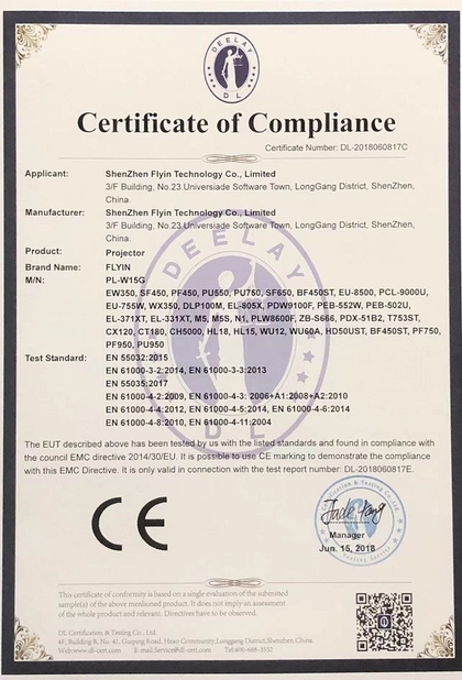 Chiny Shenzhen Flyin Technology Co.,Limited Certyfikaty